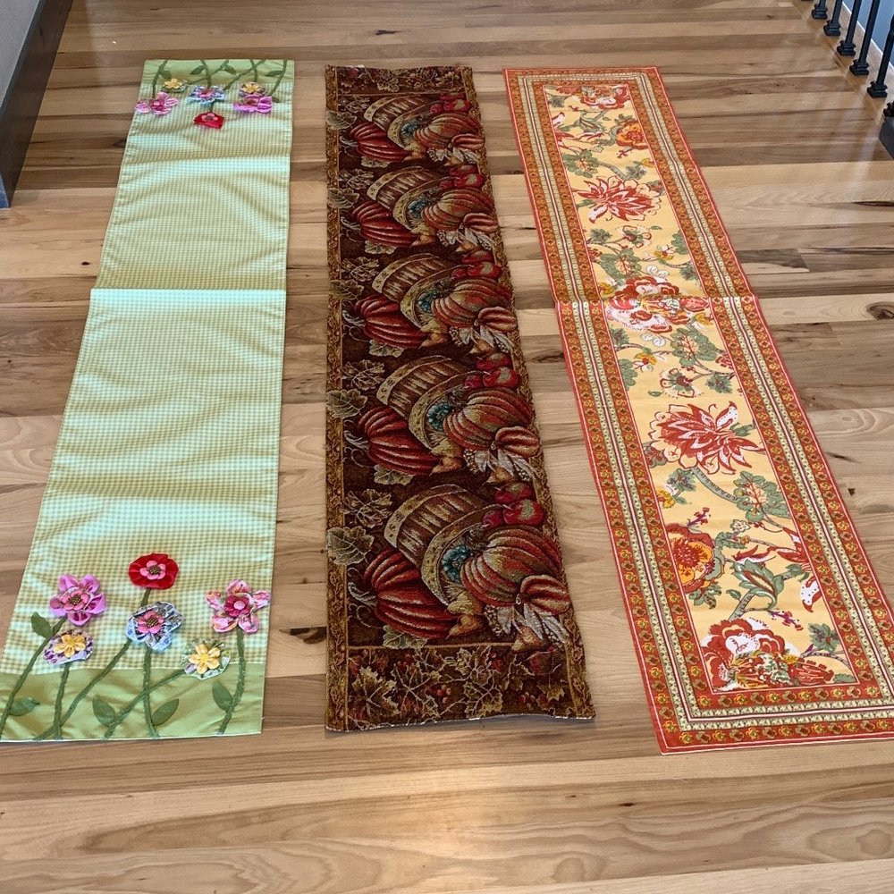 A set of 3 table runners all for only $30/set